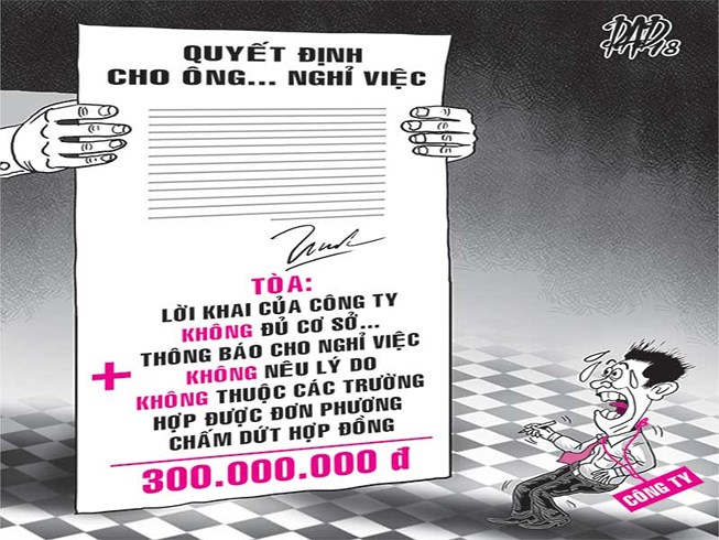 Cho nghỉ việc sai, bồi thường 300 triệu